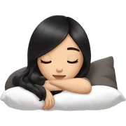 Coquette asian black hair girl sleeping  sticker