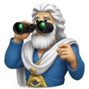 zeus with binoculars sticker