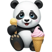 Panda eating ice cream sticker