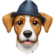 Dog wearing a hat sticker