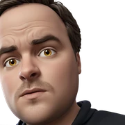 focused gaze of a man sticker