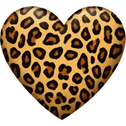 Leopard print heart sticker