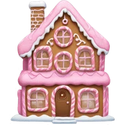 Pink gingerbread house sticker