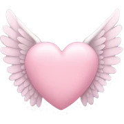 pastel pink heart with wings sticker