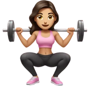 Pretty brunette women squatting weights in light pink sticker