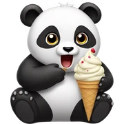 Panda eating ice cream sticker