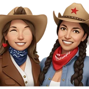 smiling girls in western style sticker