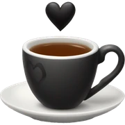 Cozy Tea cup with a black heart sticker