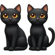 Black cat and orange cat sticker