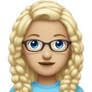 Blonde girl with blue eyes and glasses￼ sticker