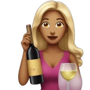 woman wine sticker