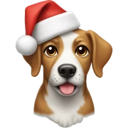 a dog wearing a christmas hat sticker