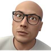 bald boy in glasses portrait sticker