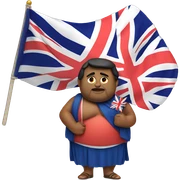fat indian man holding big british flag  sticker