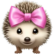 hedgehog with a pink bow sticker