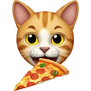 Cat eating pizza sticker