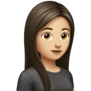 white-girl-with-long-dark brown-straight-hair-with-brown-eyes-in-a-black-t-shirt sticker