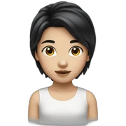 little white girl with black hair sticker