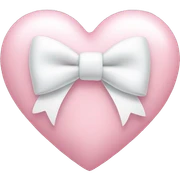 Pastel pink heart with white bow sticker