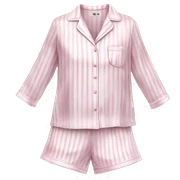 light pink and white silk striped pyjama set sticker