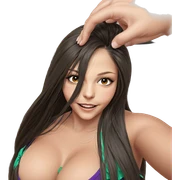 smiling girl with long hair sticker