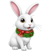 bunny with christmas ha sticker