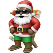 santa at the beach sticker
