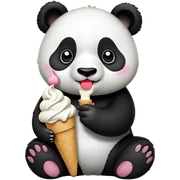 Panda eating ice cream sticker