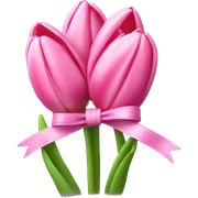 Pink tulips with a bow sticker