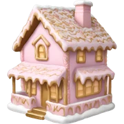 light pink and gold and white gingerbread house sticker