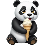 Panda eating ice cream sticker