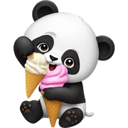 Panda eating ice cream sticker
