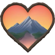 heart shape mountain sticker