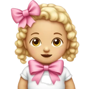 Baby wearing a pink bow sticker
