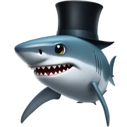 Shark with a top hat sticker