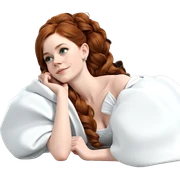 serene girl in elegant dress sticker