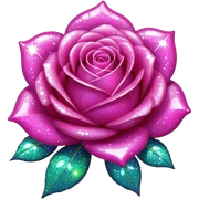glitter fucsia rose sticker
