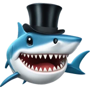 Shark with a top hat sticker