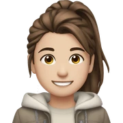 happy girl with ponytail sticker