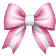 Pink and white bow sticker