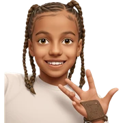smiling boy with braid sticker