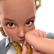 freckled girl in necktie sticker