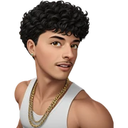 realistic portrait of male jewelry sticker
