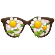 flower glasses sticker