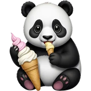 Panda eating ice cream sticker