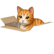 ginger cat in beige box sticker