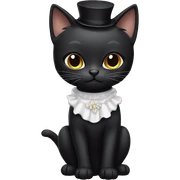 Black cat with white dresse sticker