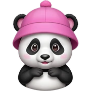 Panda avec un chapeau rose
 sticker