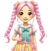 Make a super cute anime girl sticker
