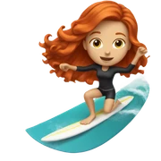 Redhead girl surfing sticker